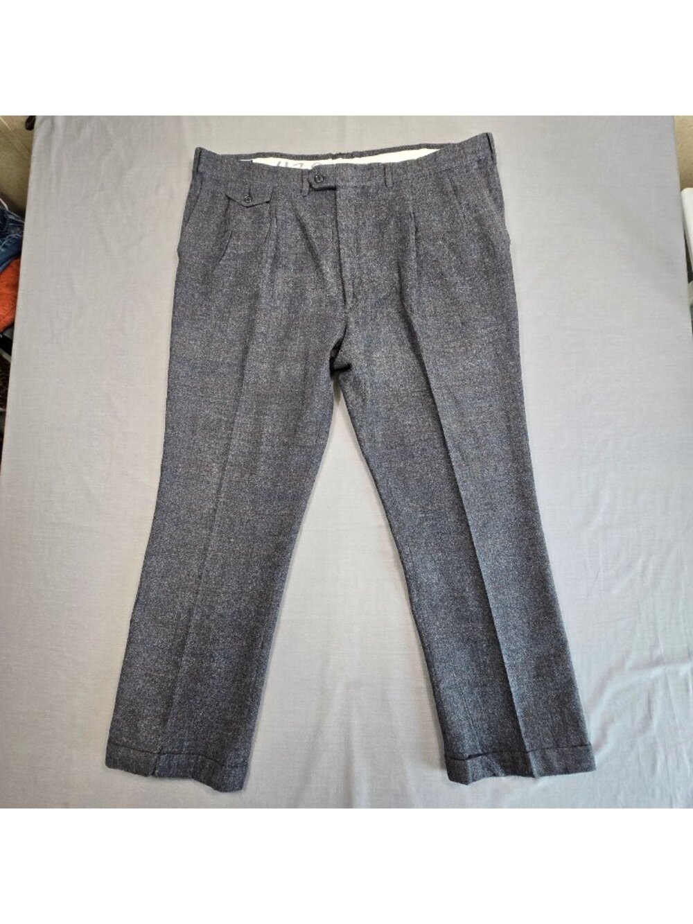 Vintage Kuppenheimer Mens Size 42 x 27 100% Wool Dress Pants Gray Pleated